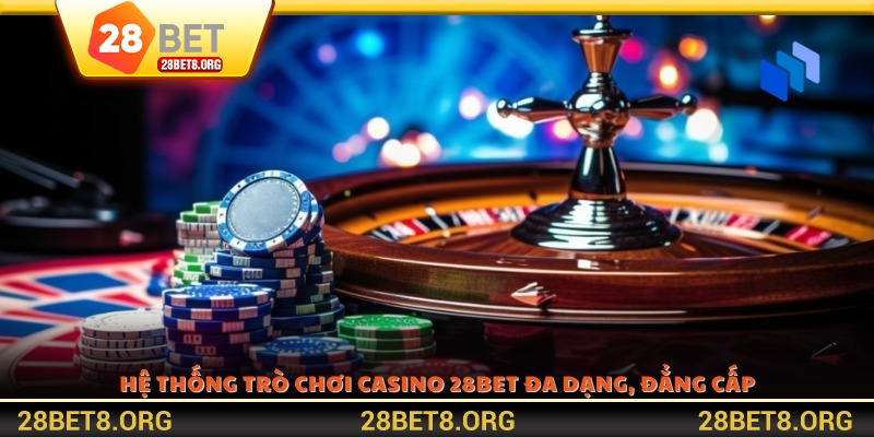 Hệ thống trò chơi casino 28BET đa dạng, đẳng cấp